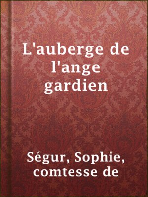cover image of L'auberge de l'ange gardien